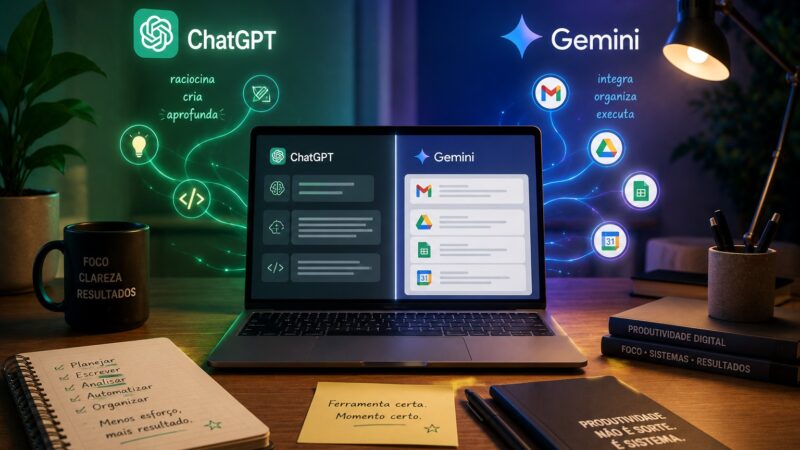 ChatGPT vs Gemini: qual IA realmente aumenta sua produtividade em 2026?