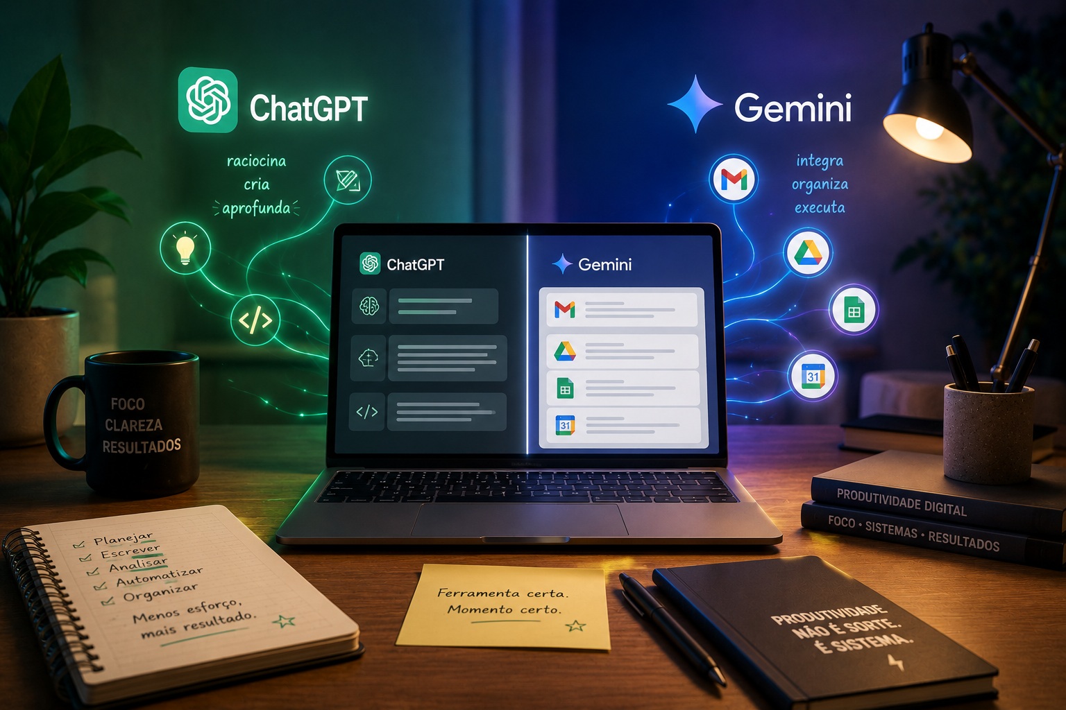 ChatGPT vs Gemini: qual IA realmente aumenta sua produtividade em 2026?