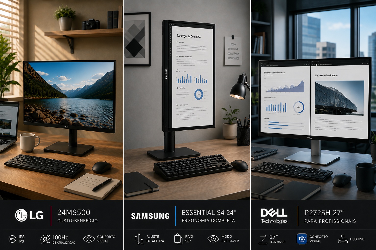 Monitor bom não precisa ser só para jogar — 3 opções que servem para tudo