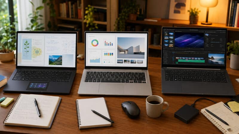 Notebook para estudar e trabalhar: 3 opções equilibradas sem pagar por potência inútil