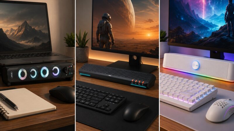 3 soundbars compactas para PC gamer: som melhor sem ocupar a mesa inteira